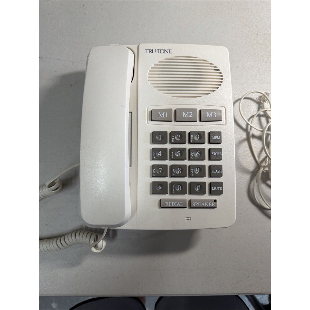 Vintage TRU-TONE TT-2800-IV Corded Telephone – Ivory Retro 1990s